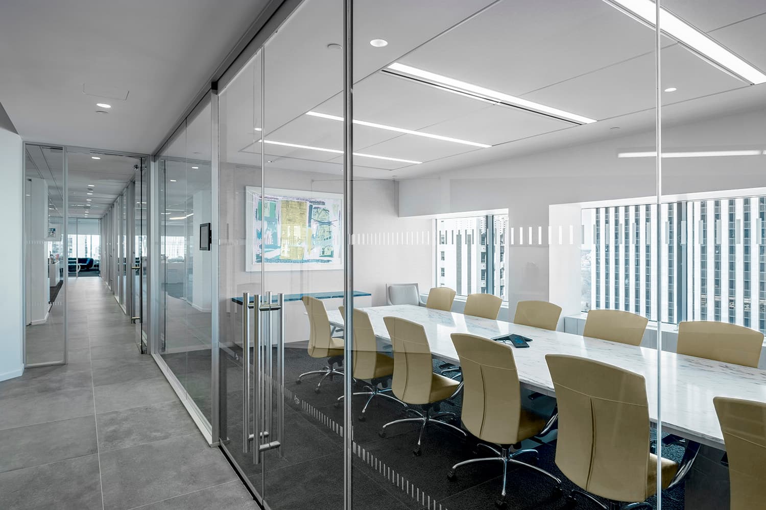 A.G.P. boardroom overlooking the Manhattan skyline